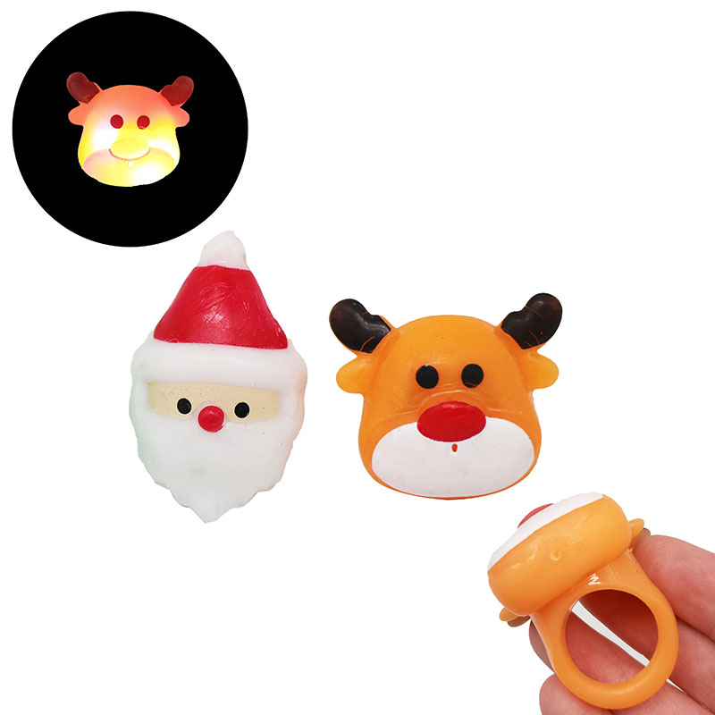 Glowing Santa ring, glowing reindeer ring Light up Toys